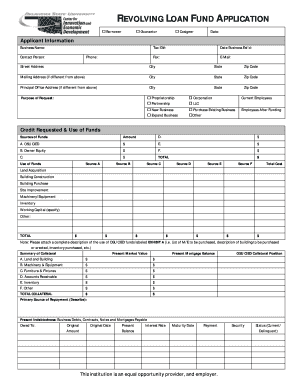 Revolving Loan Fund Application