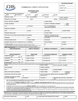 Commercial Credit Application