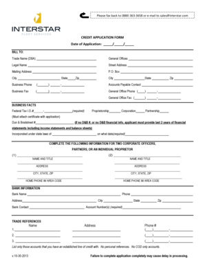 Credit Application Form