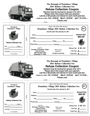 Pennsbury Village 2011 Refuse Collection Fee