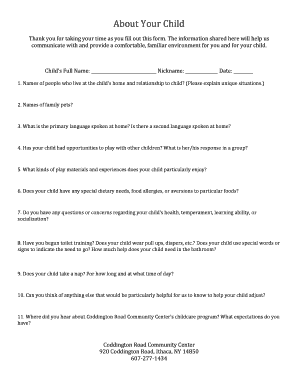 Childcare Enrollment Form