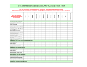American Legion Auxiliary Service Tracking Form