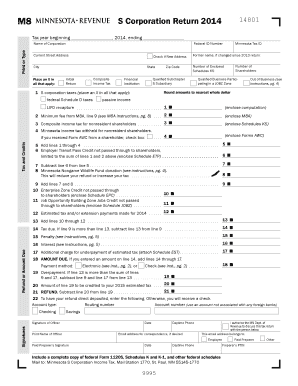 Minnesota S Corporation Return 2014