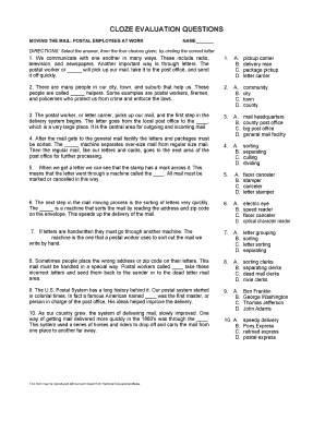 Postal Employees at Work Quiz