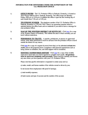 US Probation Office Travel Request Form