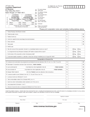 Louisiana Corporation Income Tax Franchise Tax Return