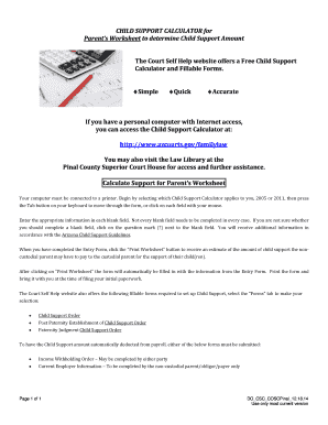 Arizona Child Support Calculator Worksheet