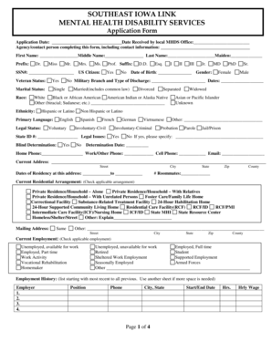 Southeast Iowa Link Mental Health Disability Services Application Form