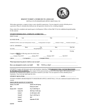 Course Drop Request Form