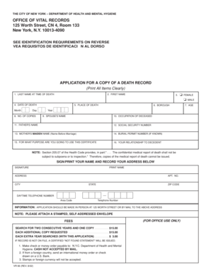 New York Death Record Application