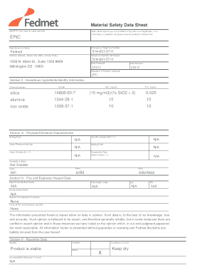 Material Safety Data Sheet