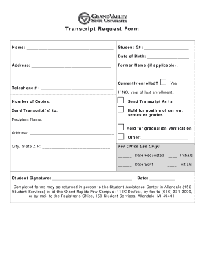 Transcript Request Form