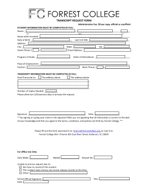 Transcript Request Form