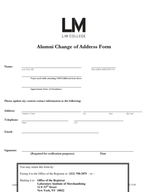 Alumni Change of Address Form