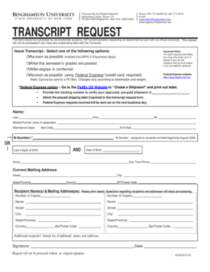 Transcript Request Form