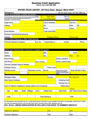 Business Credit Application
