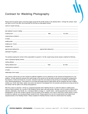 Wedding Photography Contract