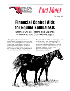 Equine Financial Control Aids