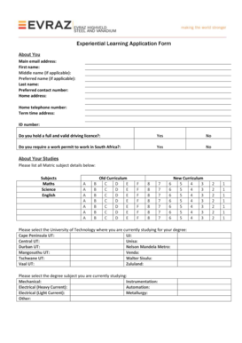 Experiential Learning Application Form