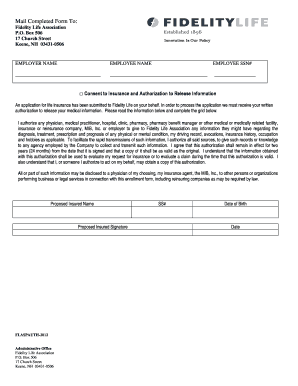 Fidelity Life Insurance Authorization Form