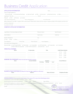 Business Credit Application Form