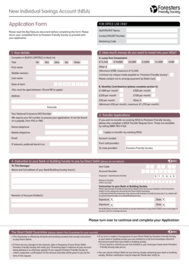UK NISA Application Form