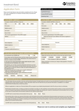 Investment Bond Application Form