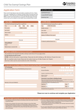 Child Tax Exempt Savings Plan Application