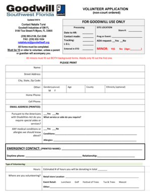 Volunteer Application Form