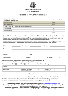 MEMBERSHIP APPLICATION FORM 2014 - Goodwood