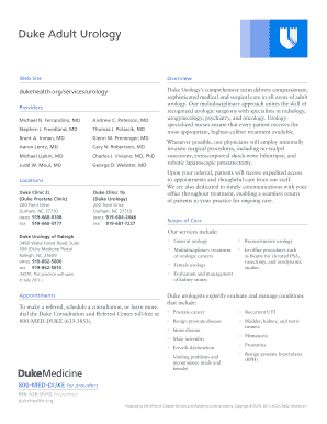 Duke Adult Urology Referral Form