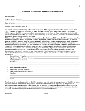 HIPAA Alternative Communication Guide