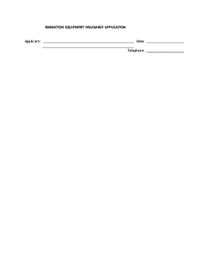 Irrigation Equipment Insurance Application
