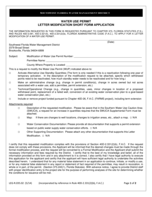 LEG-R03502 - Letter Modification Application This is the first modification to the AEP Consent Decree - swfwmd state fl