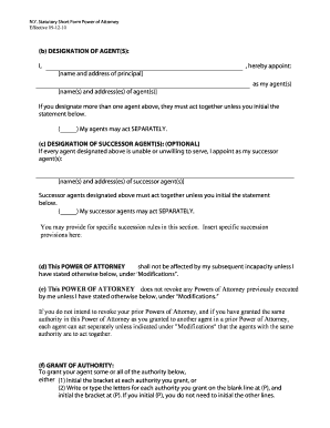 New York Statutory Short Form Power of Attorney