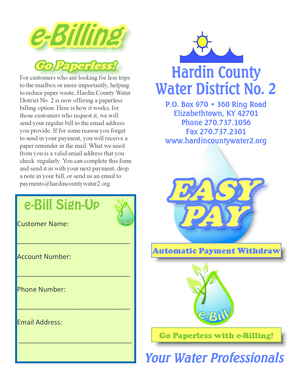 Hardin County Water District e-Billing Sign-Up Form