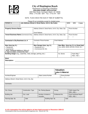 Building Permit Application