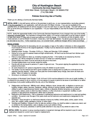 Huntington Beach Facility Use Policy Agreement