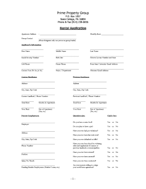 Rental Application Form