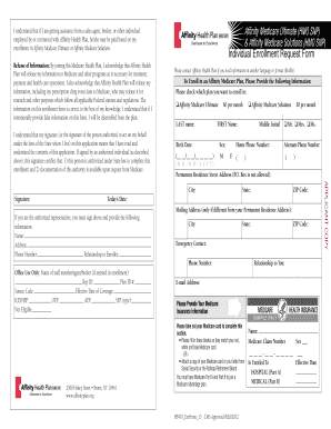 Affinity Medicare Enrollment Request Form