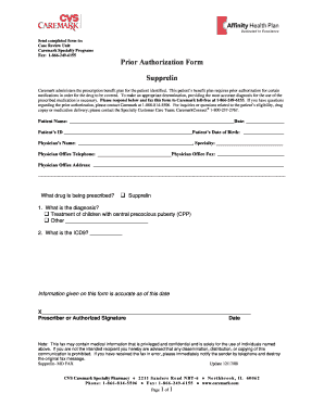 Prior Authorization Form for Supprelin