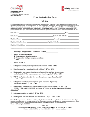 Vivitrol Prior Authorization Form