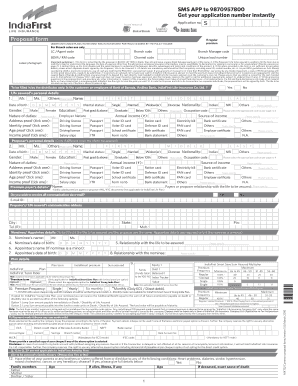 IndiaFirst Life Insurance Proposal Form