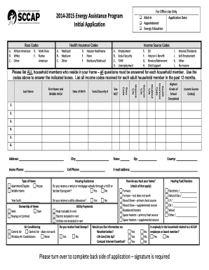 2014-2015 Energy Assistance Program Application