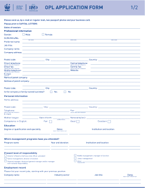 OPL Application Form