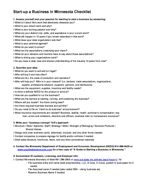 Minnesota Startup Business Checklist