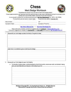 Chess Merit Badge Workbook