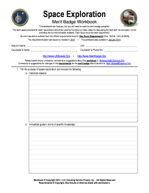 Space Exploration Merit Badge Workbook