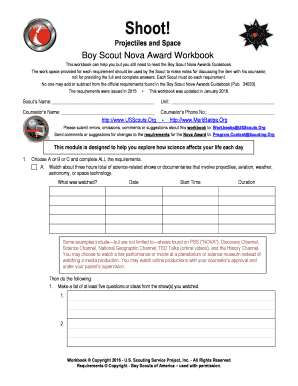 Boy Scout Nova Award Workbook