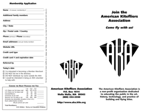 American Kitefliers Association Membership Application